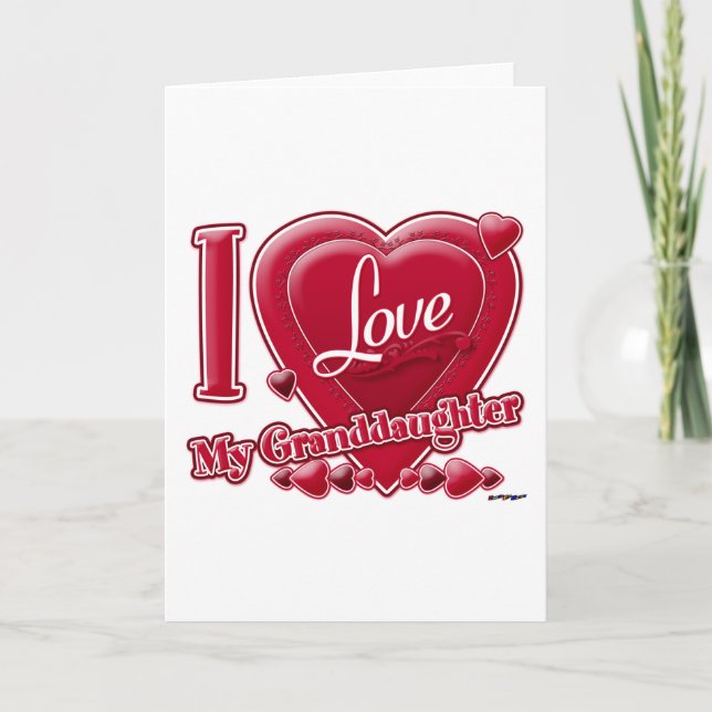 Cartes Pour Fêtes Annuelles I Love My Grandgirl red - coeur (Devant)