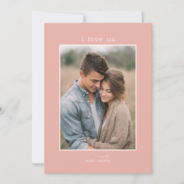 Cartes Pour Fêtes Annuelles I Love Us Minimal Photo Valentine's (Devant)