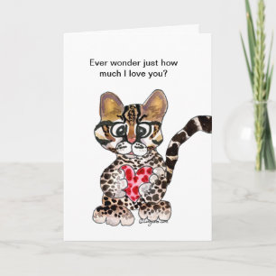 Cartes Pour Fêtes Annuelles I Love You An Ocelot Valentine Card