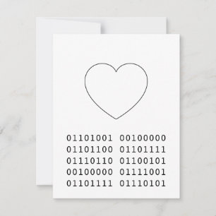 Cartes Pour Fêtes Annuelles I Love You Binary Heart Valentine's Day Geek