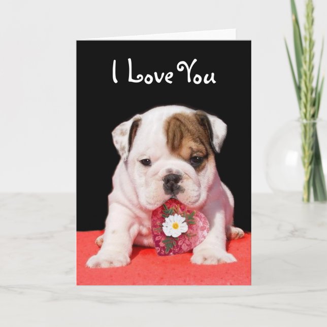 Cartes Pour Fêtes Annuelles I Love you Bulldog greeting card (Devant)