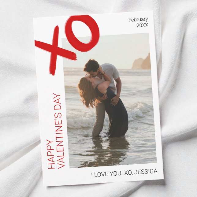 Cartes Pour Fêtes Annuelles I Love You Modern Photo Happy Valentine's Day (I Love You Modern Photo Happy Valentine's Day Holiday Card)