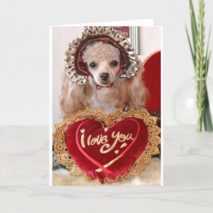 Cartes Pour Fêtes Annuelles I Love You Poodle Dog