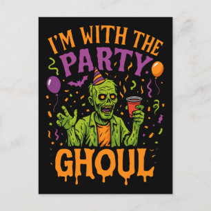 Cartes Pour Fêtes Annuelles I’m With the Party Ghoul, costume Halloween