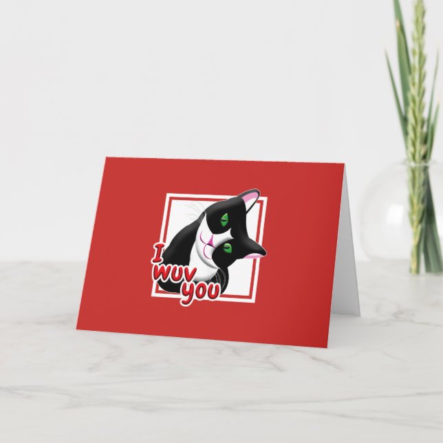 Cartes Pour Fêtes Annuelles I Wuv You Valentines's Day Cat (Devant)