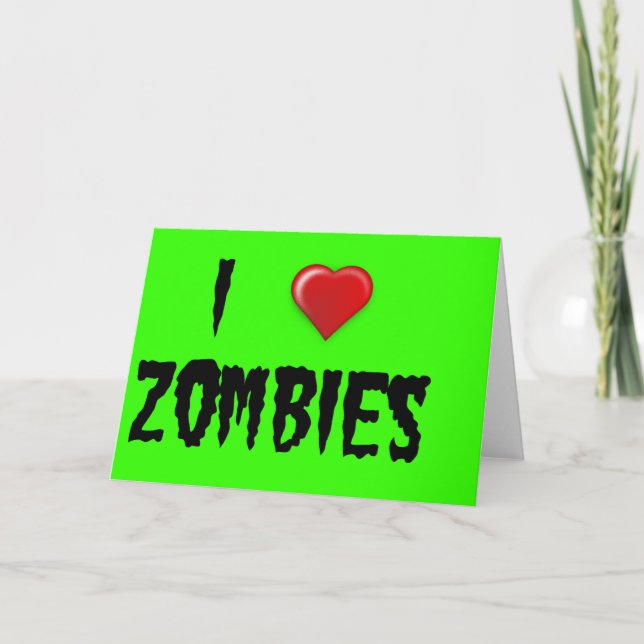 Cartes Pour Fêtes Annuelles I zombis de coeur (Devant)