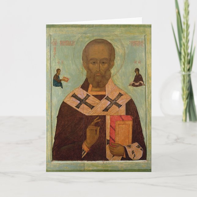 Cartes Pour Fêtes Annuelles Icône de Saint Nicolas (Devant)