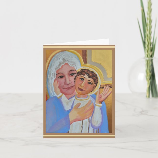 Cartes Pour Fêtes Annuelles Icône Madonna et Enfant (Devant)