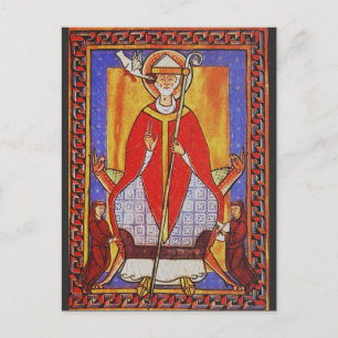 Cartes Pour Fêtes Annuelles Icône médiévale de Saint Grégoire le Grand