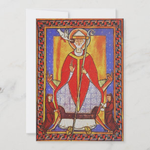 Cartes Pour Fêtes Annuelles Icône médiévale de Saint Grégoire le Grand