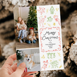 Cartes Pour Fêtes Annuelles Icônes tirées à la main Joyeux Noël 2 Photo