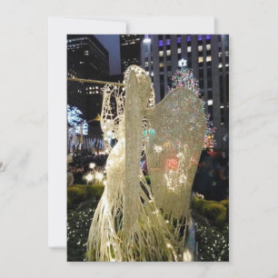 Cartes Pour Fêtes Annuelles Iconic Elegant Angel à Rockefeller Plaza FLAT
