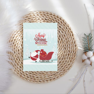 Cartes Pour Fêtes Annuelles Icy Wonderland Père Noël Et Sleigh