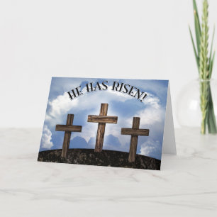 Cartes Pour Fêtes Annuelles Il Est Ressuscité 3 Croix Rudes
