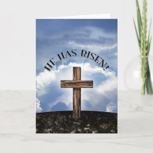 Cartes Pour Fêtes Annuelles Il Est Ressuscité Croix Rugueuse Ciel