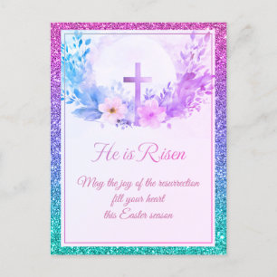 Cartes Pour Fêtes Annuelles Il Est Ressuscité Pâques Aquarelle Fleurs, Religie