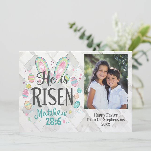 Cartes Pour Fêtes Annuelles Il est ressuscité, Photo Christian Pâques Jésus Bi (Debout devant)
