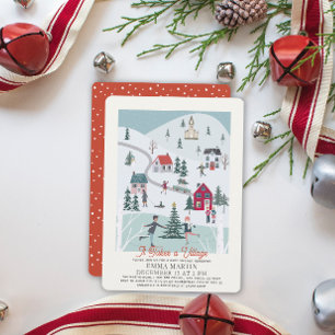 Cartes Pour Fêtes Annuelles Il Faut Un Baby shower De Noël Village