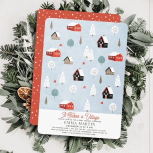 Cartes Pour Fêtes Annuelles Il Faut Un Baby shower De Noël Village
