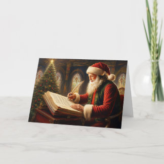 Cartes Pour Fêtes Annuelles Il vérifie sa liste…