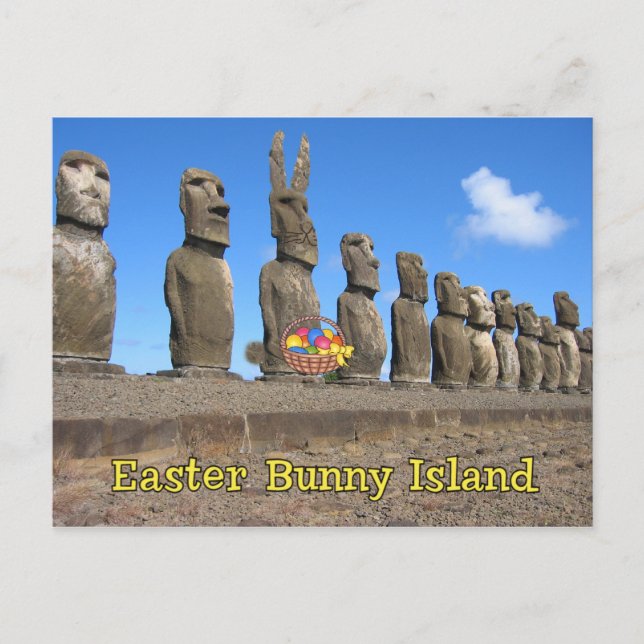Cartes Pour Fêtes Annuelles Île de lapin de Pâques (Devant)
