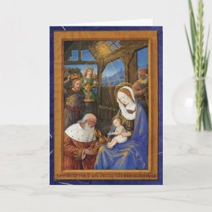Cartes Pour Fêtes Annuelles Illumination de l'adoration Noël chrétien