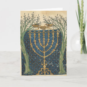 Cartes Pour Fêtes Annuelles Illumination d'un menorah, de