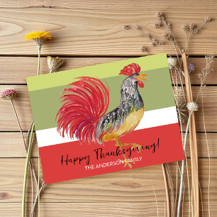 Cartes Pour Fêtes Annuelles Illustration aquarelle Coq Rouge de Country