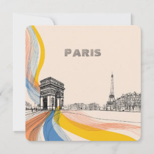 Cartes Pour Fêtes Annuelles illustration artistique de monuments parisiens emb
