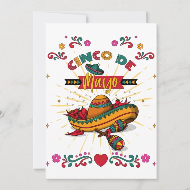 Cartes Pour Fêtes Annuelles Illustration Cinco De Mayo, 2/2 (Devant)