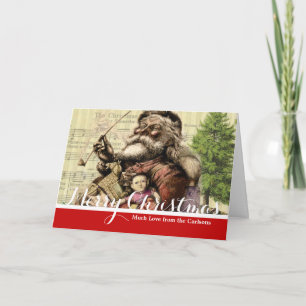 Cartes Pour Fêtes Annuelles Illustration classique de l'arbre du Père Noël joy