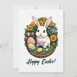Cartes Pour Fêtes Annuelles Illustration classique du lapin de Pâques. Joyeux