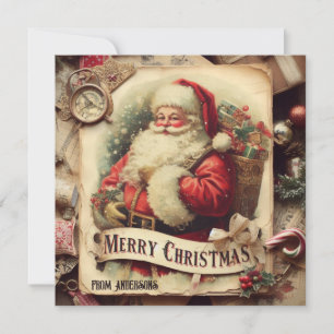 Cartes Pour Fêtes Annuelles Illustration classique moderne Père Noël