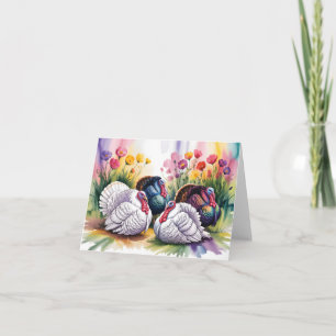 Cartes Pour Fêtes Annuelles Illustration colorée à l'aquarelle de dindons
