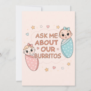 Cartes Pour Fêtes Annuelles Illustration d'annonce de burrito bébé jumeaux mig