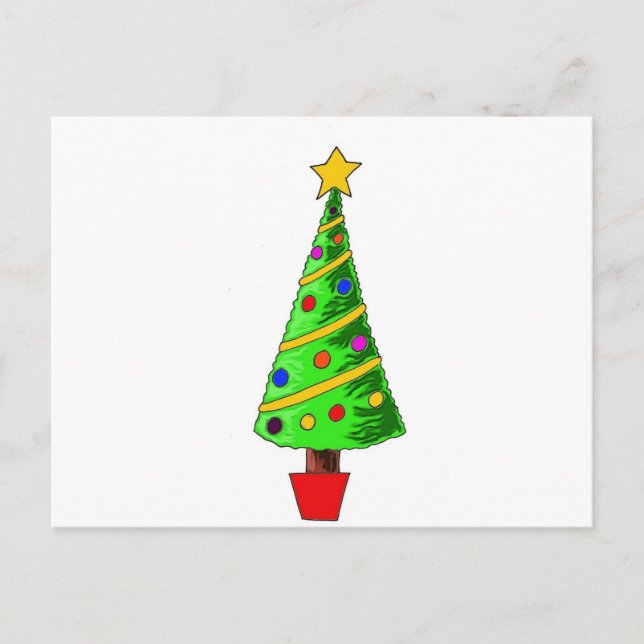 Cartes Pour Fêtes Annuelles Illustration d'arbre de Noël (Devant)