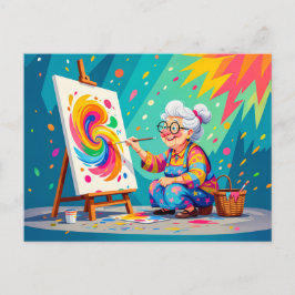 Cartes Pour Fêtes Annuelles Illustration d'art de peinture de grand-mère