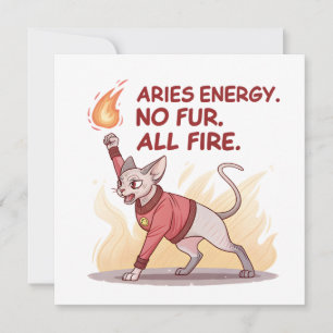 Cartes Pour Fêtes Annuelles Illustration de chat Sphynx énergie Bélier feu