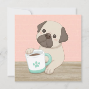 Cartes Pour Fêtes Annuelles Illustration de chien et de mouton mignon