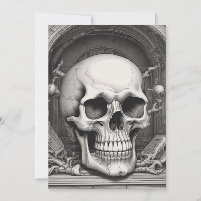 Cartes Pour Fêtes Annuelles Illustration de crâne (Devant)
