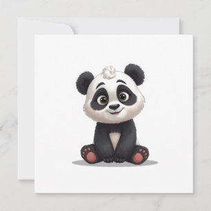 Cartes Pour Fêtes Annuelles Illustration de dessin animé d'ours panda assis