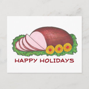 Cartes Pour Fêtes Annuelles Illustration de dîner de jambon glacé pour les fêt