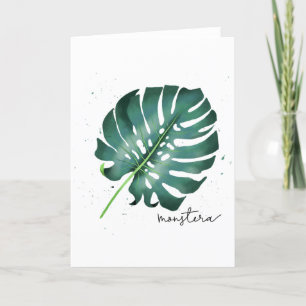 Cartes Pour Fêtes Annuelles Illustration de la feuille tropicale verte de Mons