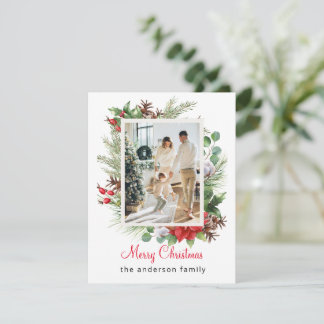 Cartes Pour Fêtes Annuelles Illustration de la florale rouge verte Noël