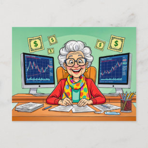 Cartes Pour Fêtes Annuelles Illustration de la grand-mère négociant des action