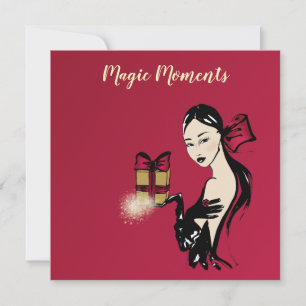 Cartes Pour Fêtes Annuelles Illustration de la mode de Noël avec colis