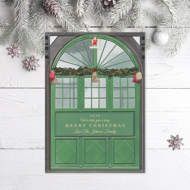 Cartes Pour Fêtes Annuelles Illustration de la vitrine antique Green (Créateur téléchargé)
