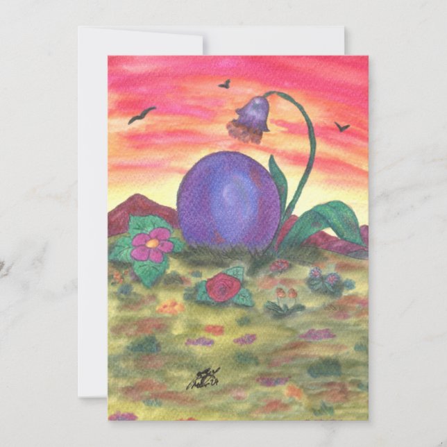 Cartes Pour Fêtes Annuelles Illustration de l'aquarelle Oeuf de Pâques lever d (Devant)