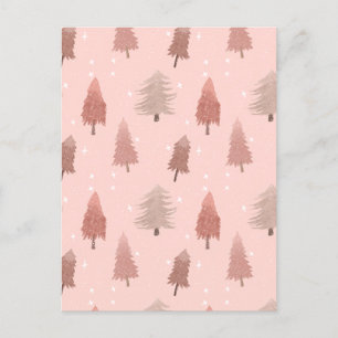 Cartes Pour Fêtes Annuelles Illustration de l'arbre de Noël de l'aquarelle ros