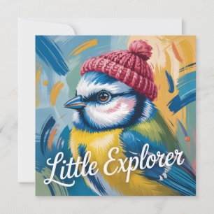 Cartes Pour Fêtes Annuelles Illustration de mésange bleue "Petit Explorateur"